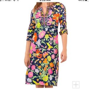 Gretchen Scott Jersey Split Neck Dress Birds & the Bees  NWOT Medium